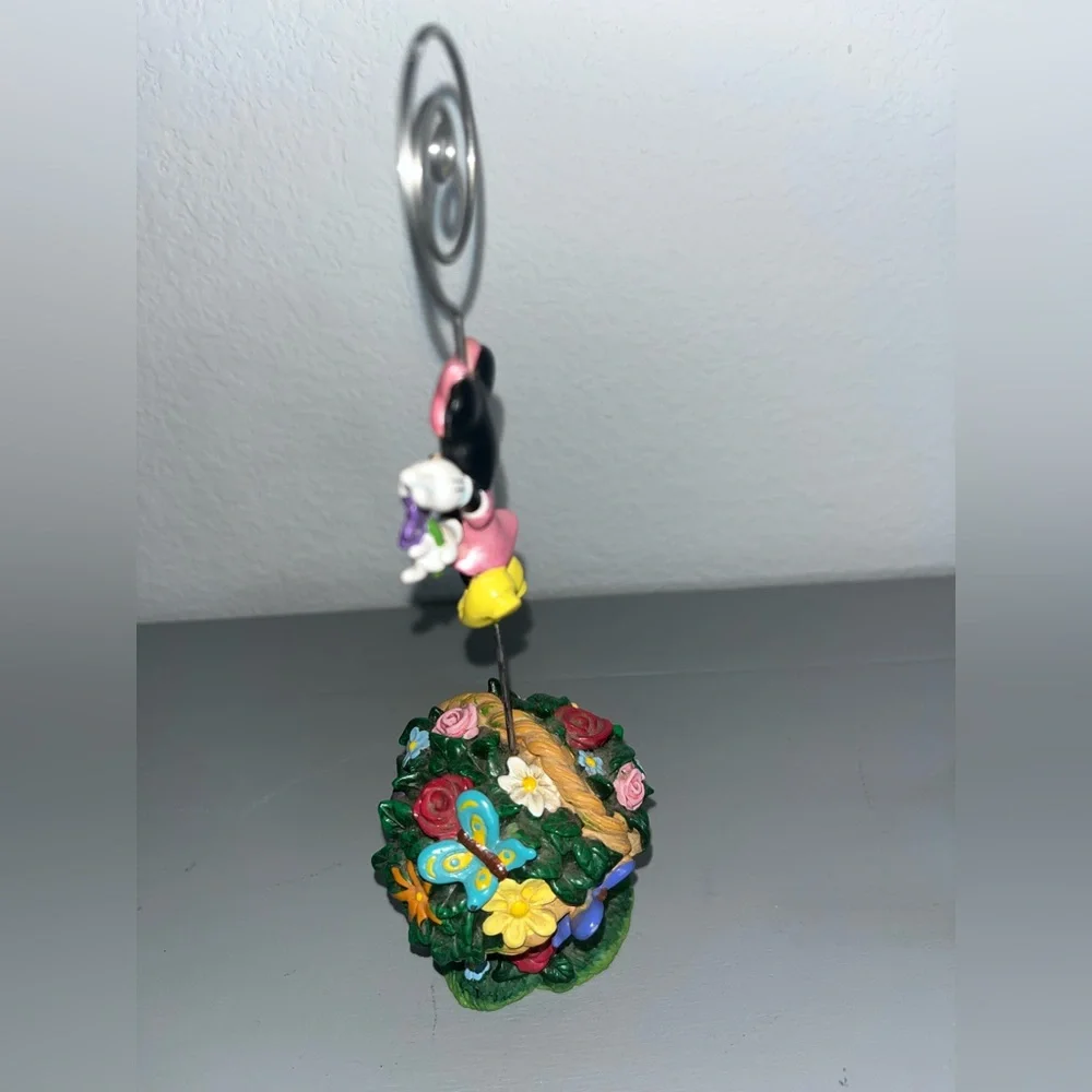 Disney VTG Park Minnie Mouse Colorful Spring Floral Scene Picture Photo Holder